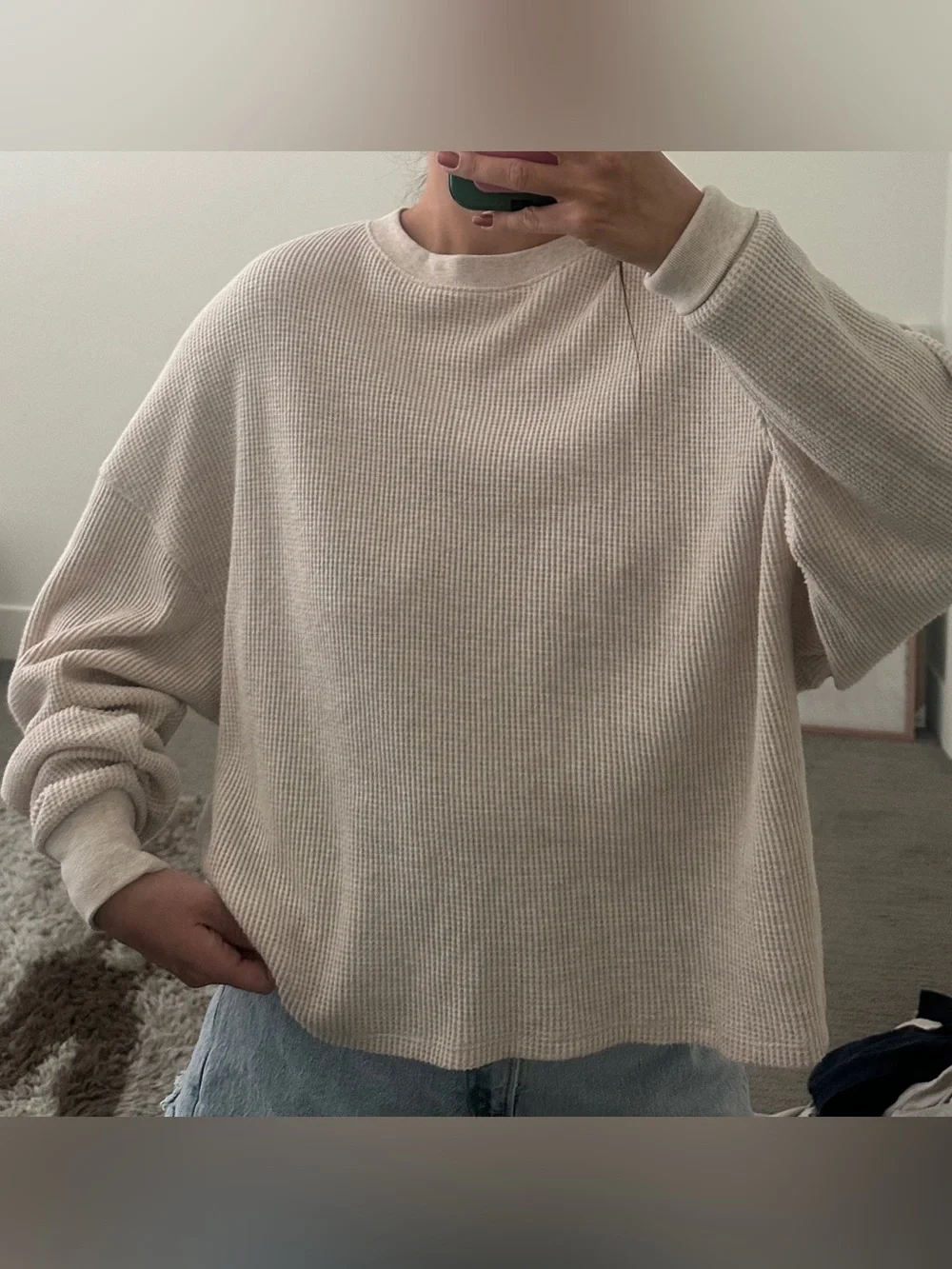 Abercrombie & Fitch Waffle-Knit Sweater - S/M